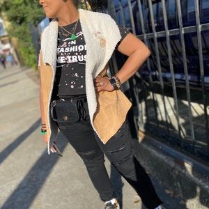 Fashion vest   Serpa and faux cow suede.